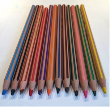 Kids Evolution Stripes Coloring Pencils - 12 Pack